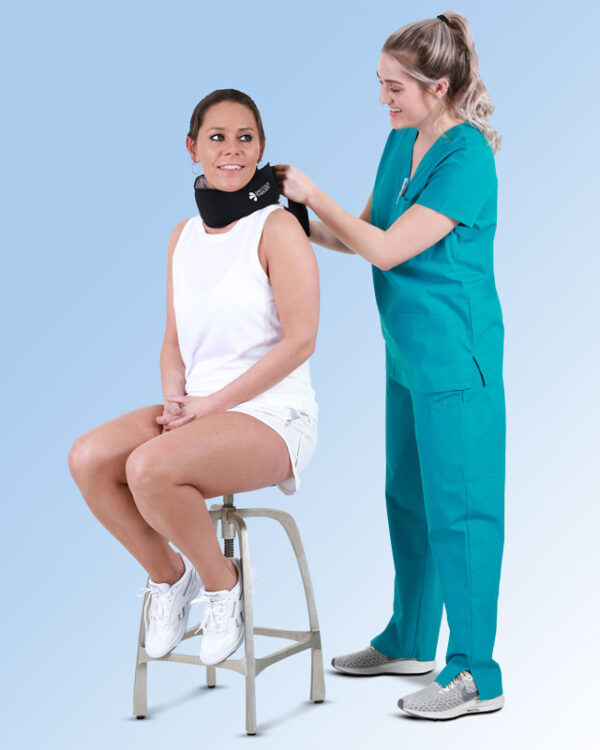 Nurse Applying the SMI Thin Neck Wrap