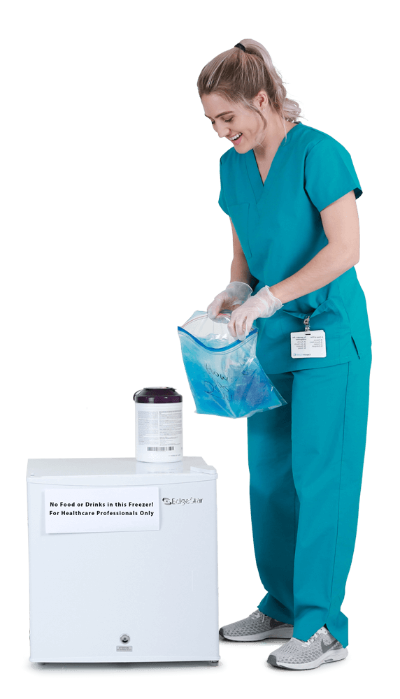 Nurse with Freezer and Gel Bags