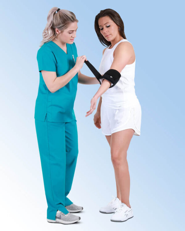 Nurse Applying the SMI PDK Wrap to the Elbow