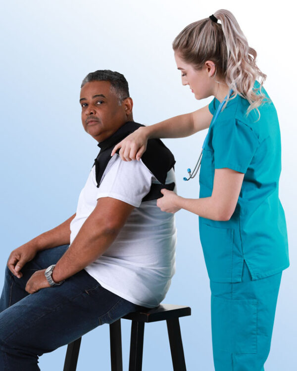 Nurse Applying the SMI Shoulder Wrap