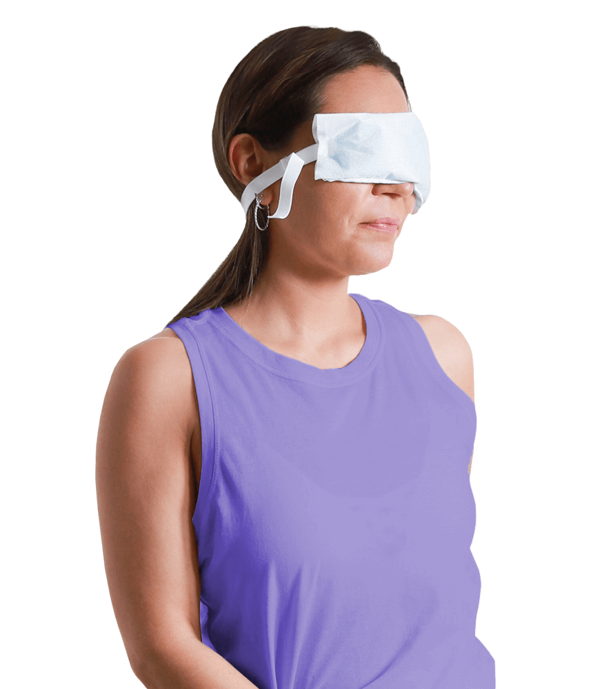 Woman Wearing a SMI Cold Therapy Facial Wrap