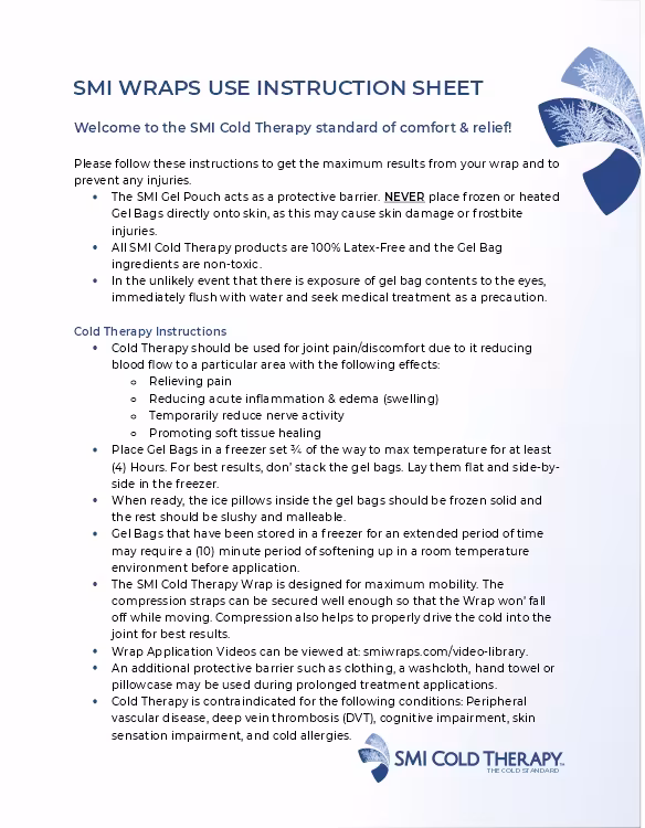 SMI Wraps Use Instruction Sheet
