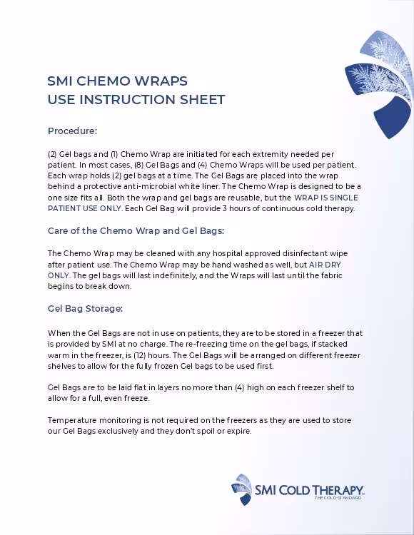 SMI Chemo Wraps Use Instruction Sheet